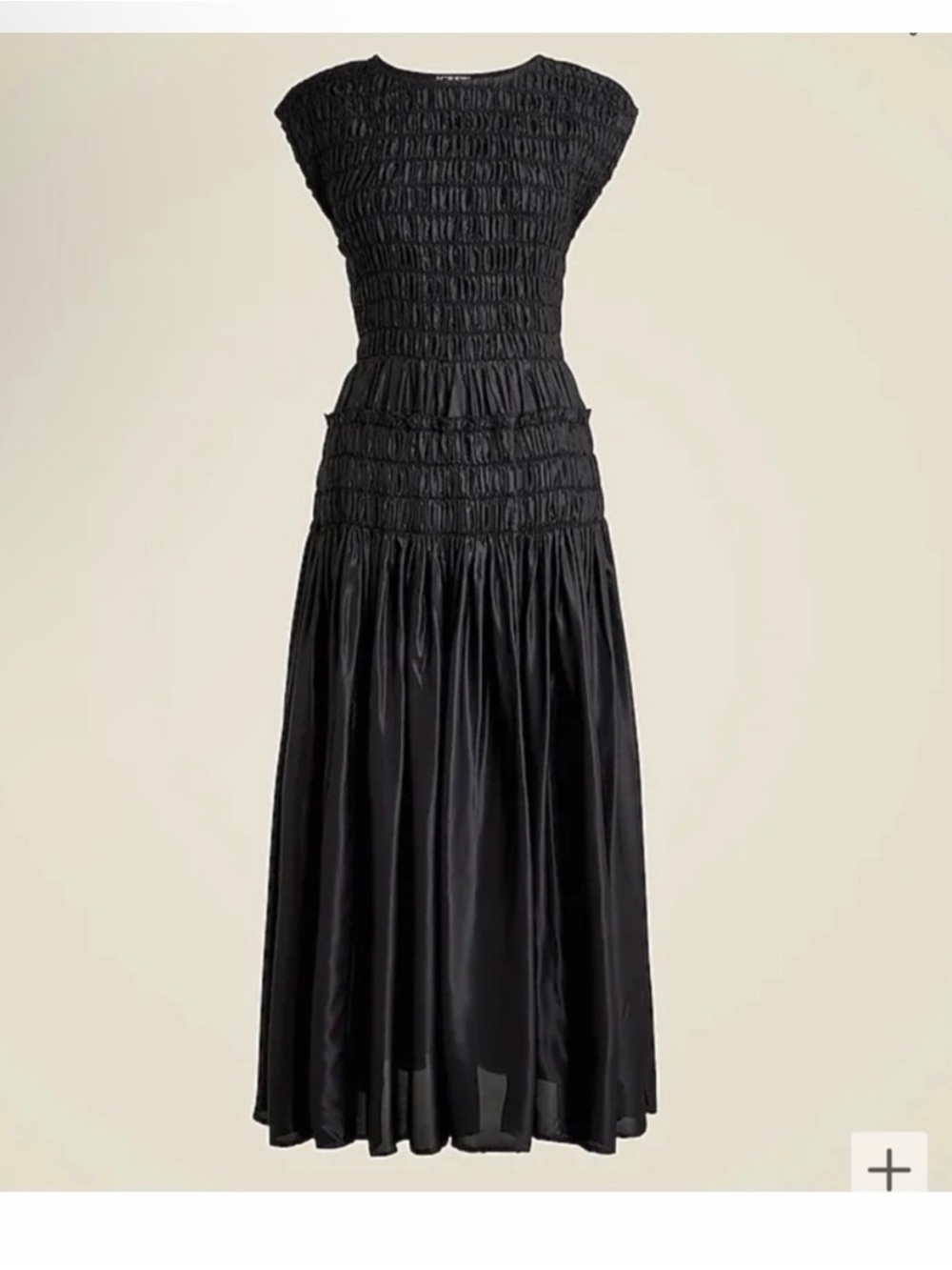 J. Crew Black Smocked Bodice Maxi Dress